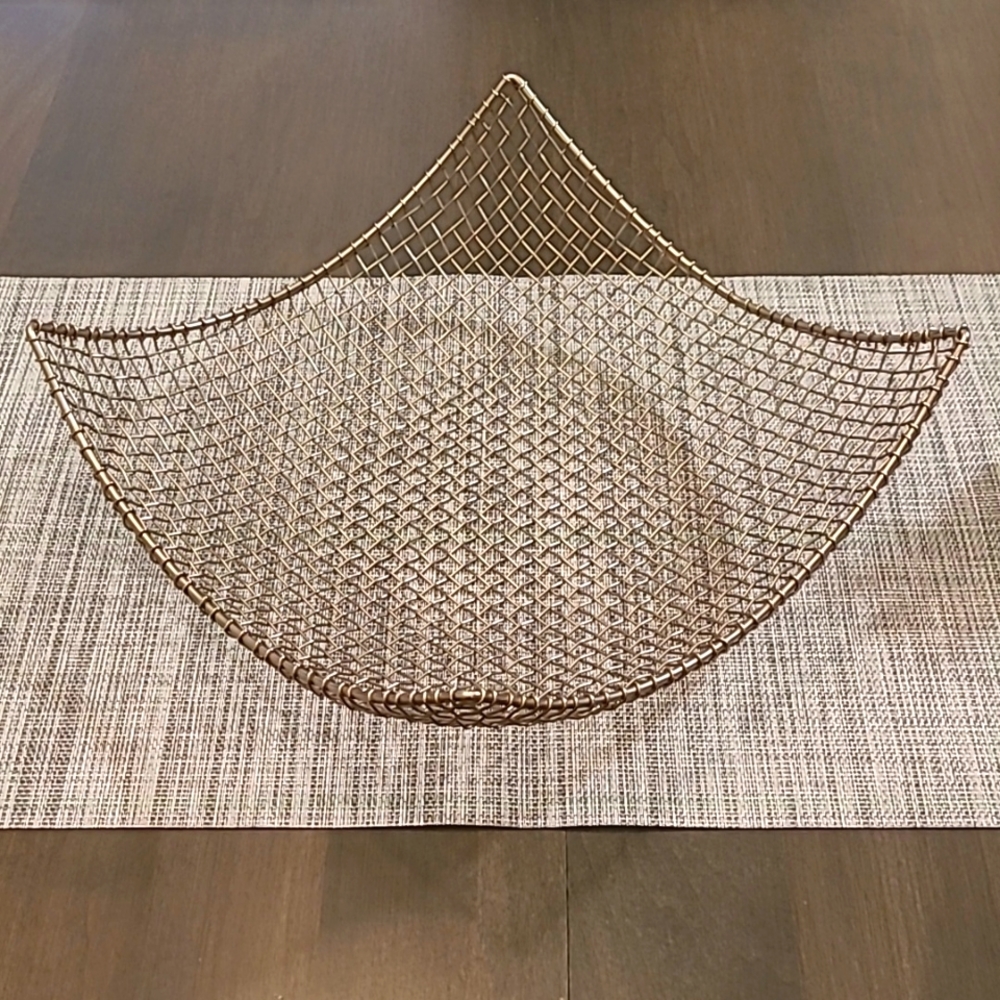 MCM (Mid-Century Modern) Metal Woven Basket